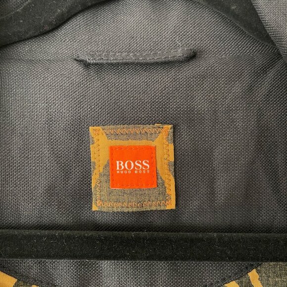 Hugo Boss Black Linen Belted Jacket Blazer Animal Print Lining Size 8 Wrap Back - Picture 3 of 16